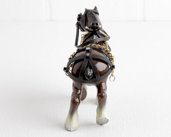 Clydesdale Horse with Black Harness at Lobster Bisque Vintage