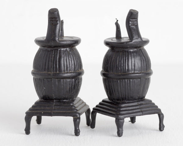 Wood Stove Salt and Pepper Shakers at Lobster Bisque Vintage
