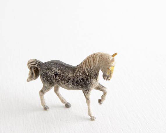 Gray Prancing Horse with Yellow Face at Lobster Bisque Vintage