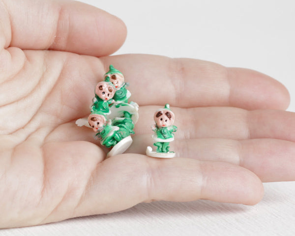 Tiny Green Elves or Holiday Pixies at Lobster Bisque Vintage