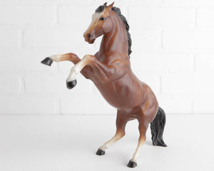 Breyer Fighting Stallion King in Bay with USA Mold Stamp at Lobster Bisque Vintage