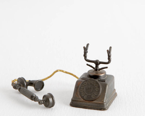 Die Cast Metal Rotary Telephone at Lobster Bisque Vintage