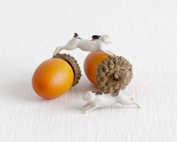Two Tiny Rabbit Figurines at Lobster Bisque Vintage