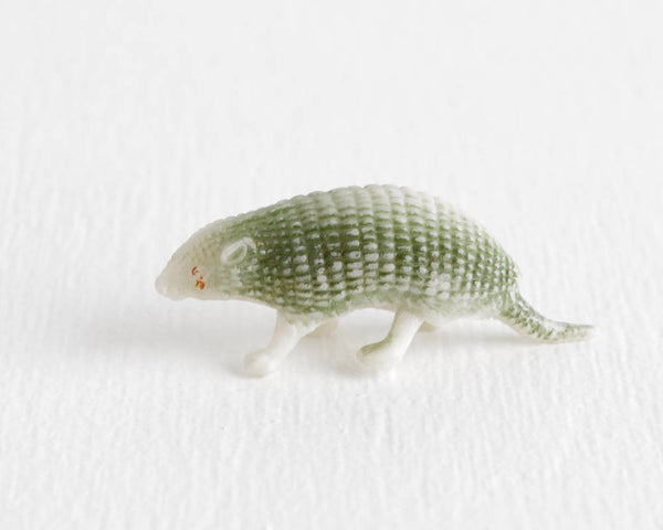 Tiny Green Armadillo Figurine at Lobster Bisque Vintage