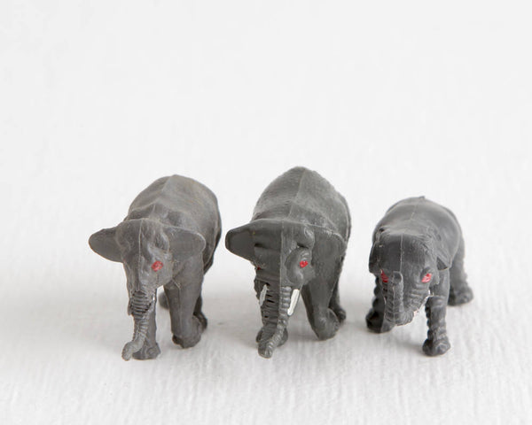 Trio of Elephant Figurines at Lobster Bisque Vintage