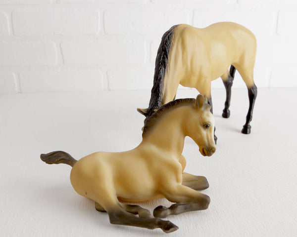 Breyer 1995 JC Penney Holiday Catalog Buckskin Grazing Mare and Foal Serenity Set #710195 at Lobster Bisque Vintage