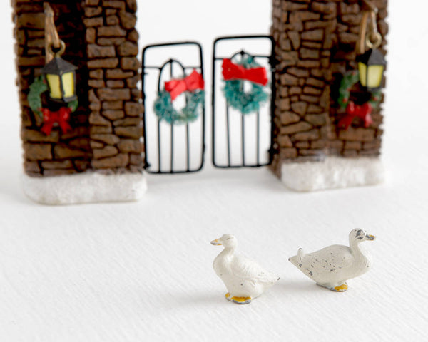 Pair of White Lead Ducks at Lobster Bisque Vintage