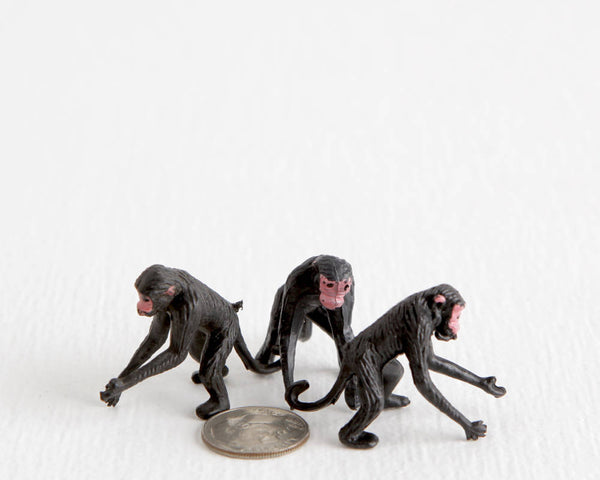 Trio of Black Monkeys with Pink Faces at Lobster Bisque Vintage