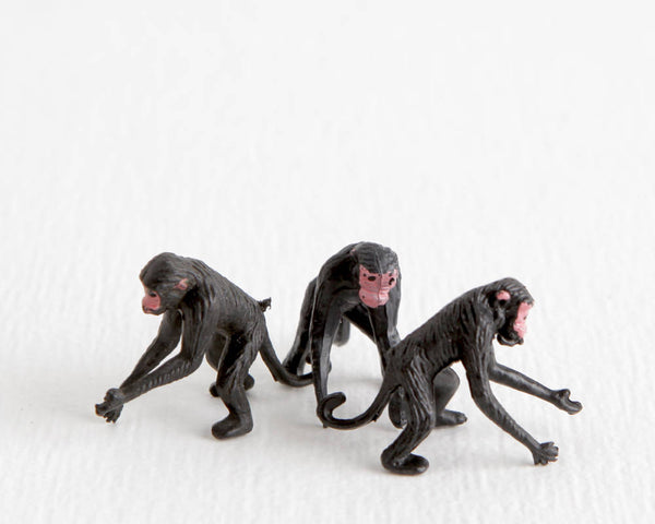 Trio of Black Monkeys with Pink Faces at Lobster Bisque Vintage