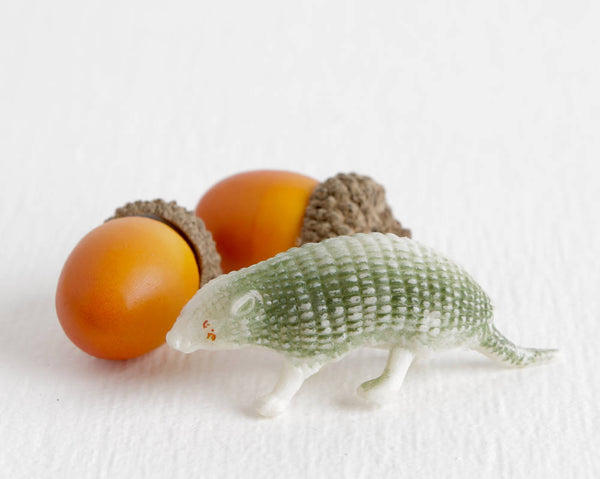 Tiny Green Armadillo Figurine at Lobster Bisque Vintage