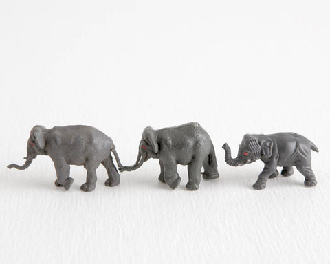 Trio of Elephant Figurines at Lobster Bisque Vintage