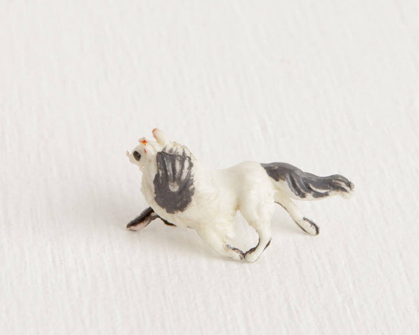 Tiny White and Gray Sheepdog Figurine at Lobster Bisque Vintage